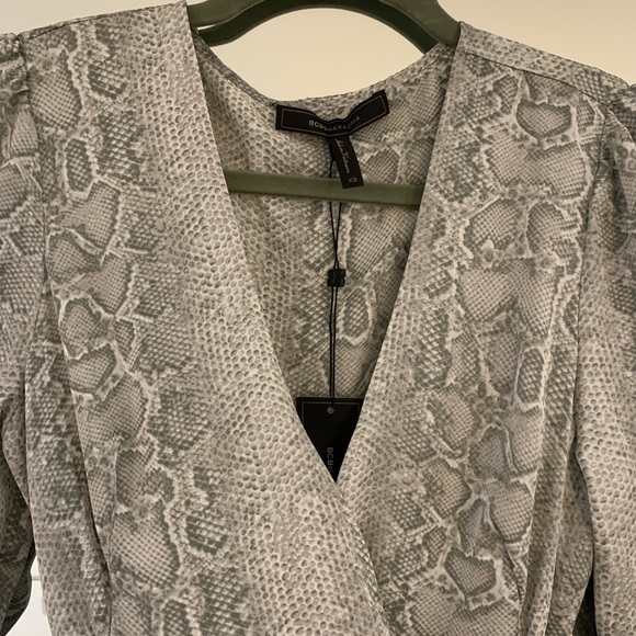 BCBG Snakeskin Print Wrap Dress - Picture 2 of 7